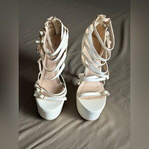 My Michelle White Strappy Heels
